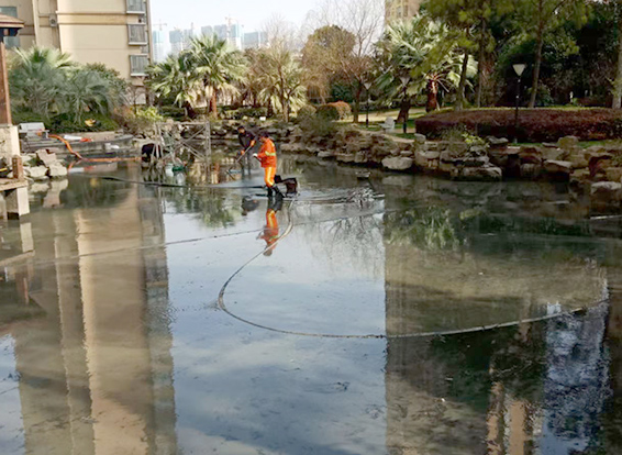 莒南景观池淤泥清理